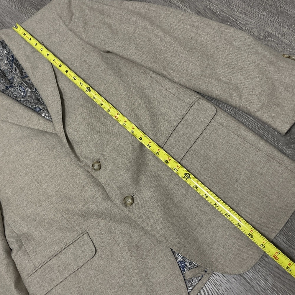 Loro Piana Blazer Jacket Men 43R Beige J. Hilburn Sport Coat Paisley Lined - Picture 9 of 12